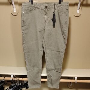 Lane Bryant Olive Green Ankle Jeans